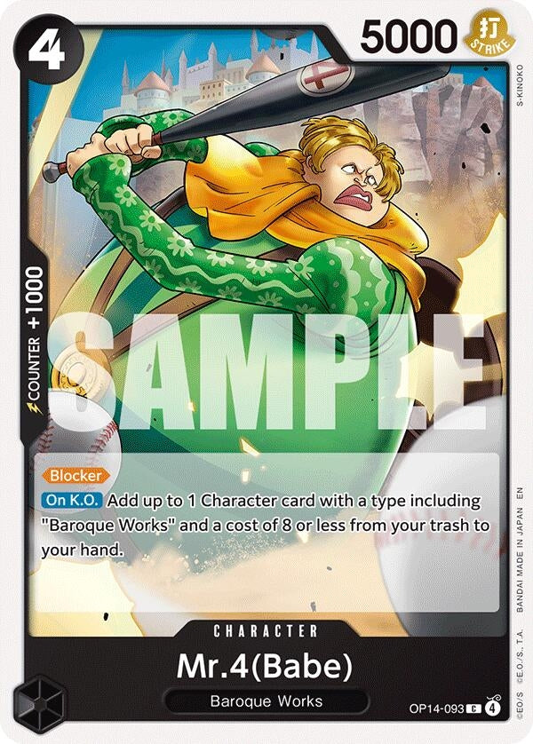 Image for Mr.4(Babe) (OP14-093) (The Azure Sea's Seven) - One Piece Card Game
