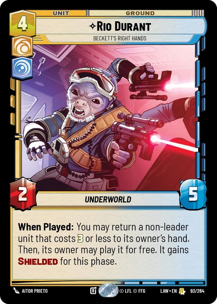 Image for Rio Durant - Beckett's Right Hands (93/264) (A Lawless Time) - Star Wars: Unlimited