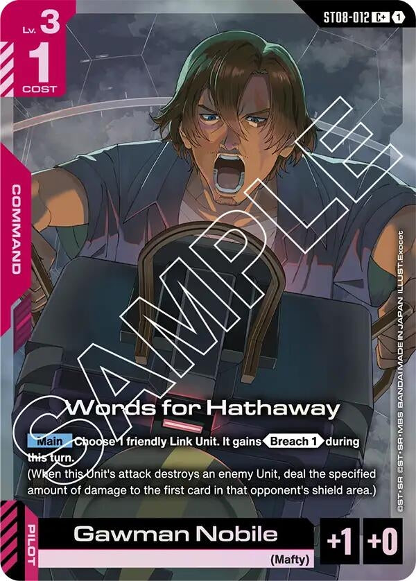 Image for Words for Hathaway (C+) (ST08-012) (Starter Deck 08: Flash of Radiance) - Gundam Card Game