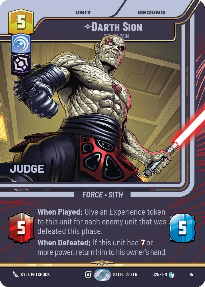Image for Darth Sion - Lord of Pain (15) (Judge Promos) - Star Wars: Unlimited