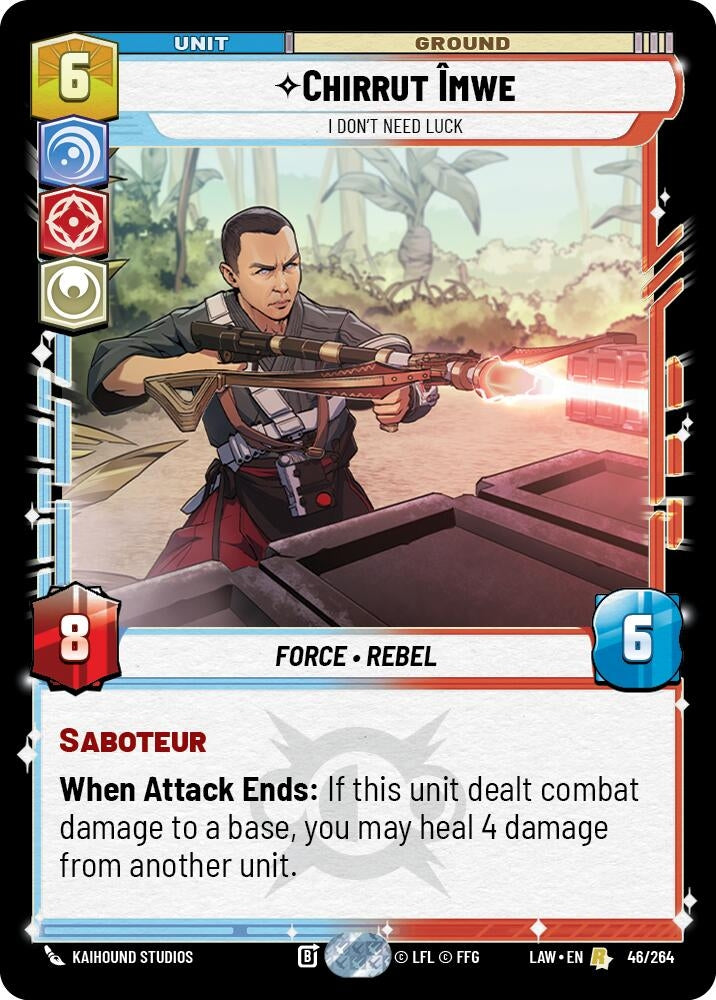 Image for Chirrut Îmwe - I Don't Need Luck (48/264) (A Lawless Time) - Star Wars: Unlimited