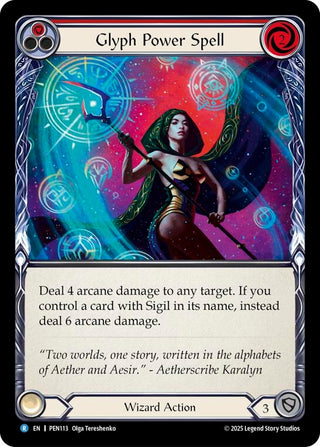 Image for Glyph Power Spell (Red) (PEN113) (Compendium of Rathe) - Flesh and Blood TCG