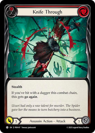 Image for Knife Through (Red) (PEN147) (Compendium of Rathe) - Flesh and Blood TCG
