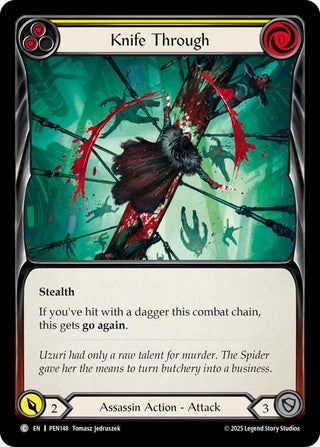 Image for Knife Through (Yellow) (PEN148) (Compendium of Rathe) - Flesh and Blood TCG