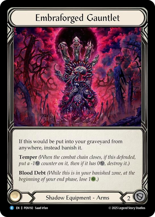 Image for Embraforged Gauntlet (PEN192) (Compendium of Rathe) - Flesh and Blood TCG