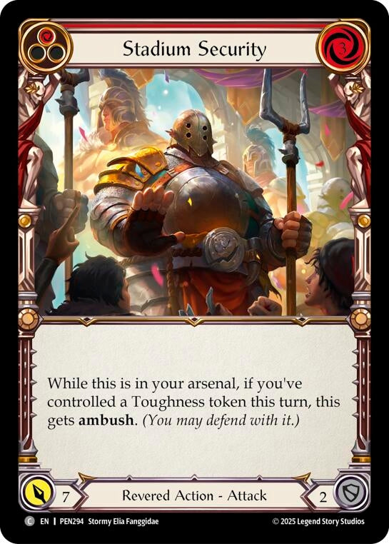 Image for Stadium Security (Red) (PEN294) (Compendium of Rathe) - Flesh and Blood TCG