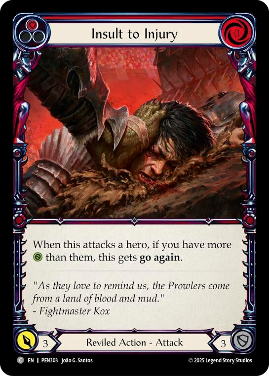 Image for Insult To Injury (Red) (PEN303) (Compendium of Rathe) - Flesh and Blood TCG