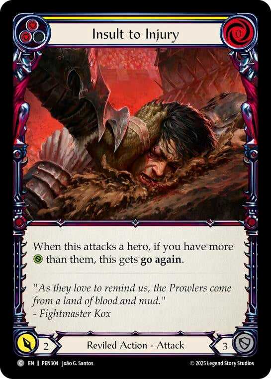 Image for Insult To Injury (Yellow) (PEN304) (Compendium of Rathe) - Flesh and Blood TCG