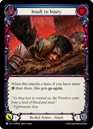 Image for Insult To Injury (Blue) (PEN305) (Compendium of Rathe) - Flesh and Blood TCG