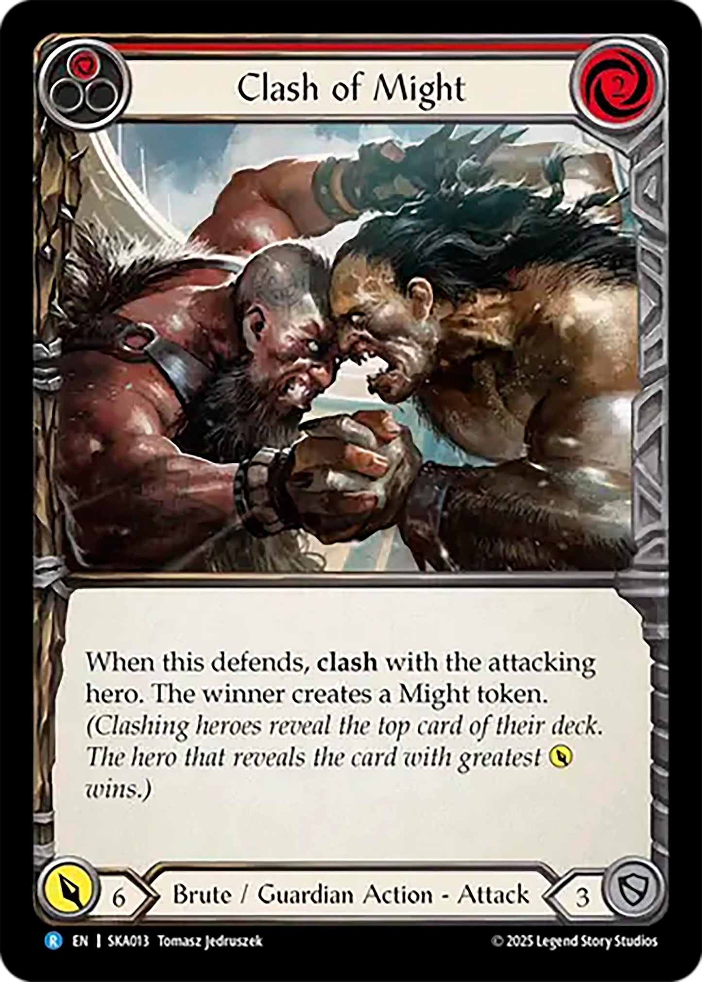 Image for Clash of Might (Red) (SKA013) (Silver Age Chapter 1) - Flesh and Blood TCG