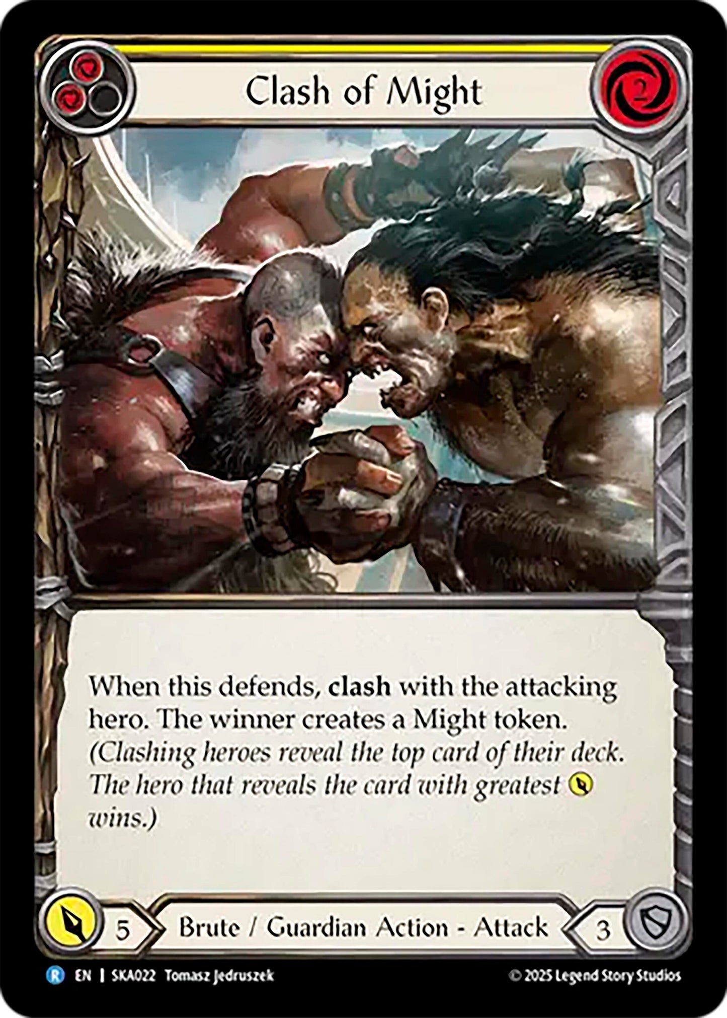 Image for Clash of Might (Yellow) (SKA022) (Silver Age Chapter 1) - Flesh and Blood TCG
