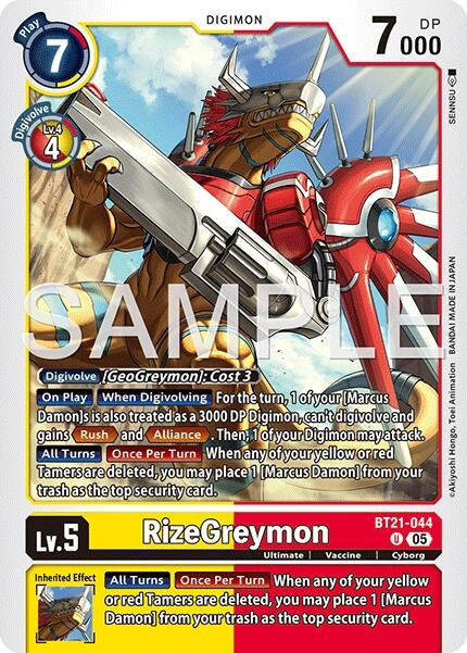Image for RizeGreymon - BT21-044 (Reprint) (BT21-044 U) (Advanced Booster Digimon Generation) - Digimon Card Game