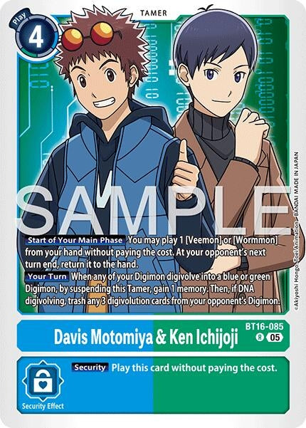 Image for Davis Motomiya & Ken Ichijoji (Reprint) (BT16-085 R) (Advanced Booster Digimon Generation) - Digimon Card Game