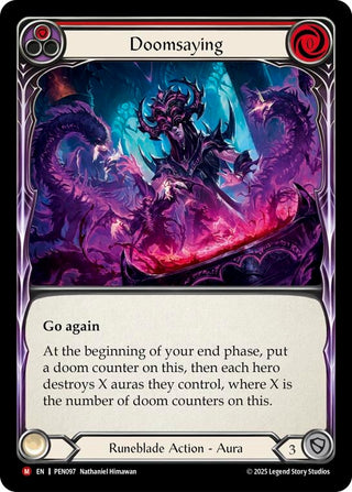 Image for Doomsaying (Red) (PEN097) (Compendium of Rathe) - Flesh and Blood TCG
