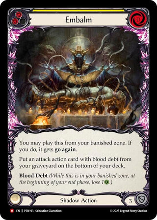 Image for Embalm (Yellow) (PEN193) (Compendium of Rathe) - Flesh and Blood TCG