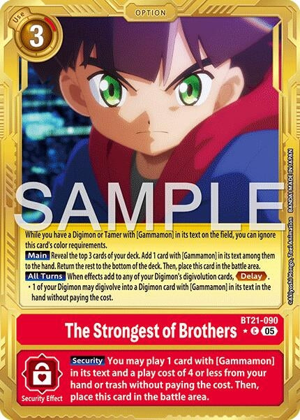 Image for The Strongest of Brothers (Gold Border) (BT21-090 C) (Advanced Booster Digimon Generation) - Digimon Card Game