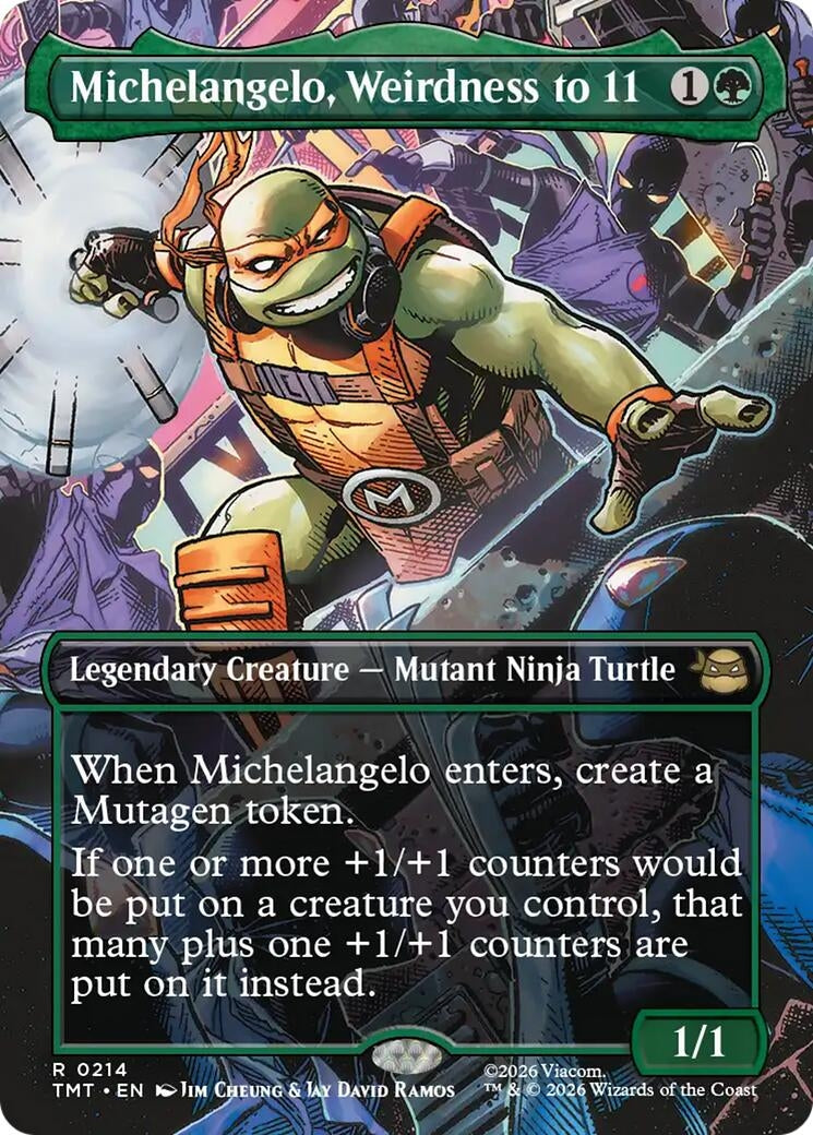 Image for Michelangelo, Weirdness to 11 (Borderless) (214) (Teenage Mutant Ninja Turtles) - Magic: The Gathering