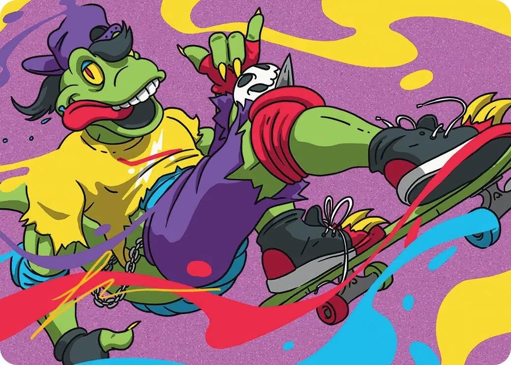 Image for Mondo Gecko Art Card (Gold-Stamped Signature) (26) (Teenage Mutant Ninja Turtles) - Magic: The Gathering