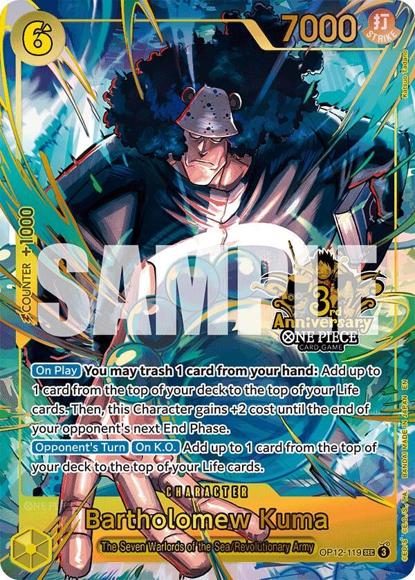 Image for Bartholomew Kuma (Japanese Version 3rd Anniversary Set) (OP12-119) (One Piece Promotion Cards) - One Piece Card Game