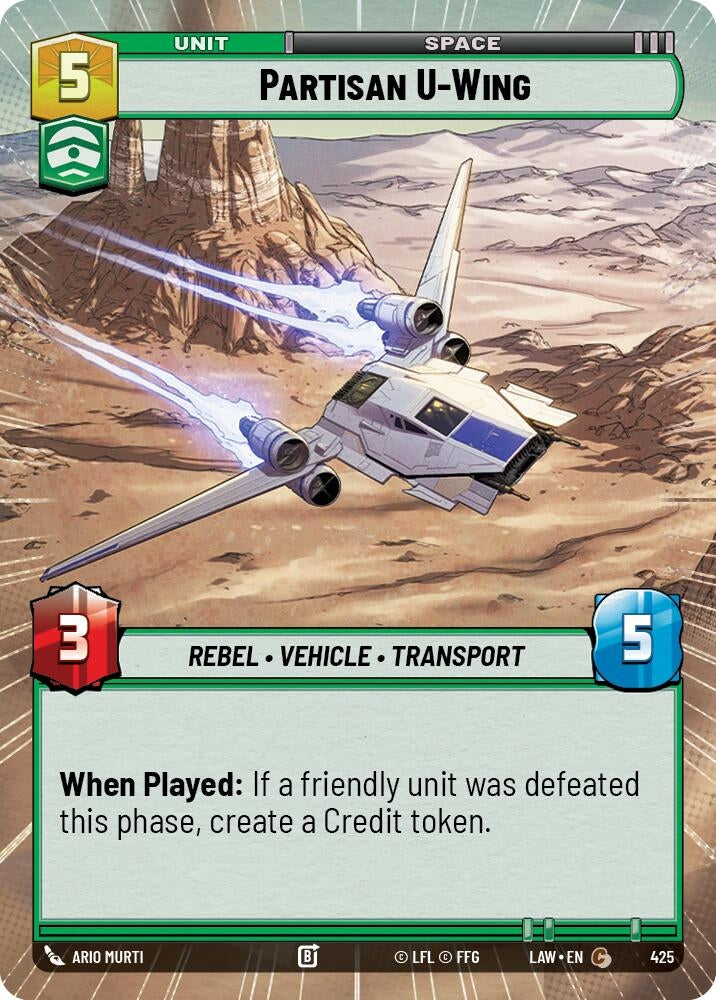 Image for Partisan U-Wing (Hyperspace) (425) (A Lawless Time) - Star Wars: Unlimited