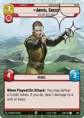 Image for Arvel Skeen - Win and Walk Away (Hyperspace Foil) (693) (A Lawless Time) - Star Wars: Unlimited