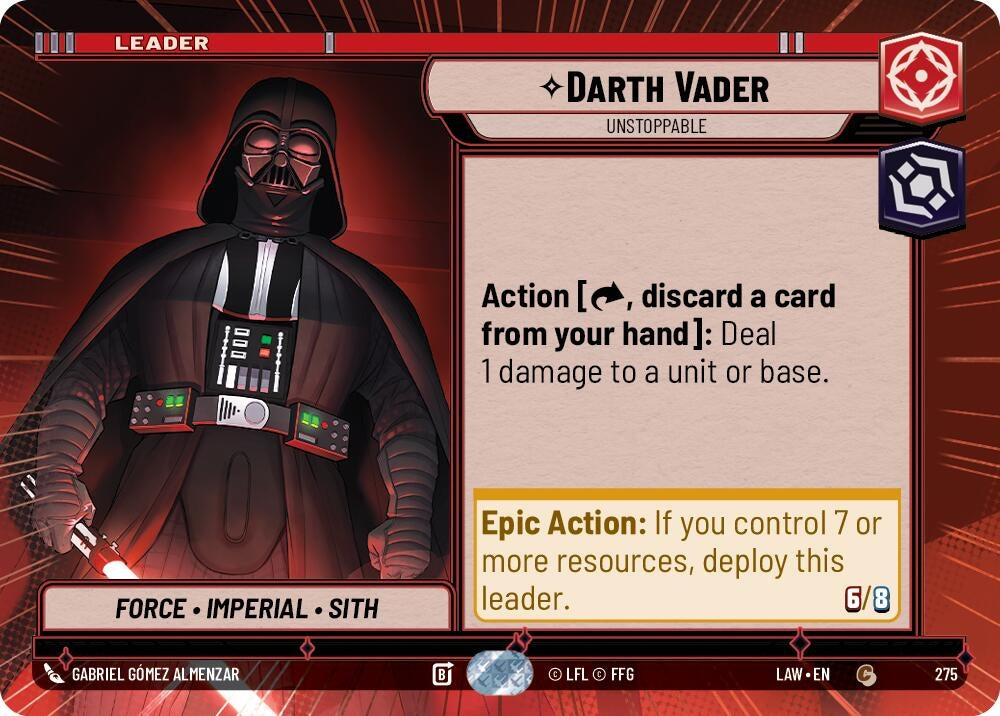 Image for Darth Vader - Unstoppable (Hyperspace) (275) (A Lawless Time) - Star Wars: Unlimited
