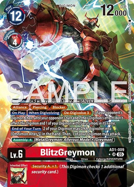 Image for BlitzGreymon (Alternate Art) (AD1-009 SR) (Advanced Booster Digimon Generation) - Digimon Card Game