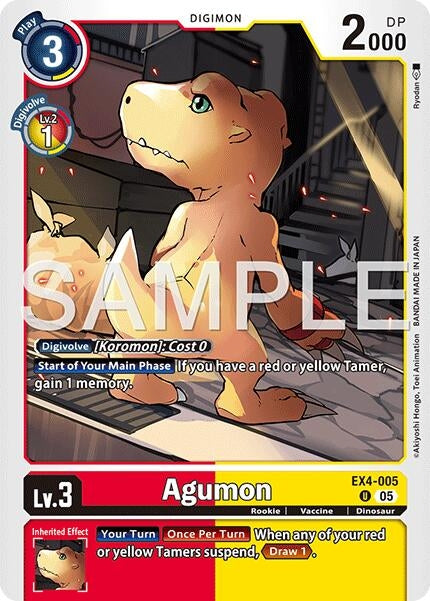 Image for Agumon - EX4-005 (Reprint) (EX4-005 U) (Advanced Booster Digimon Generation) - Digimon Card Game
