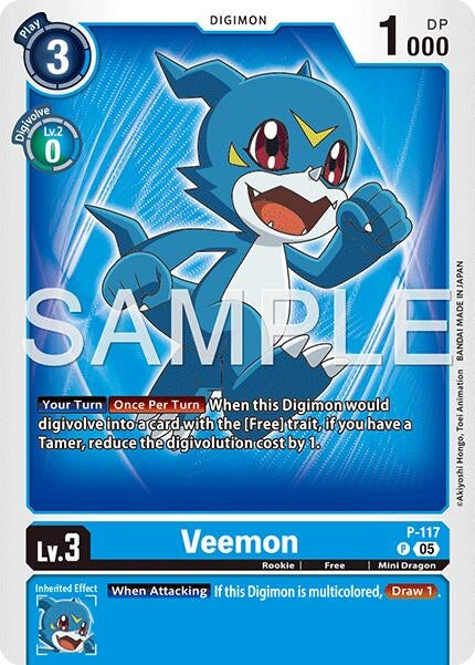 Image for Veemon - P-117 (Reprint) (P-117 P) (Advanced Booster Digimon Generation) - Digimon Card Game