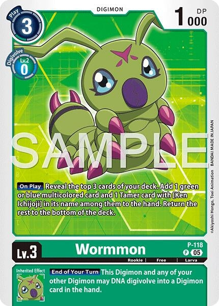 Image for Wormmon - P-118 (Reprint) (P-118 P) (Advanced Booster Digimon Generation) - Digimon Card Game