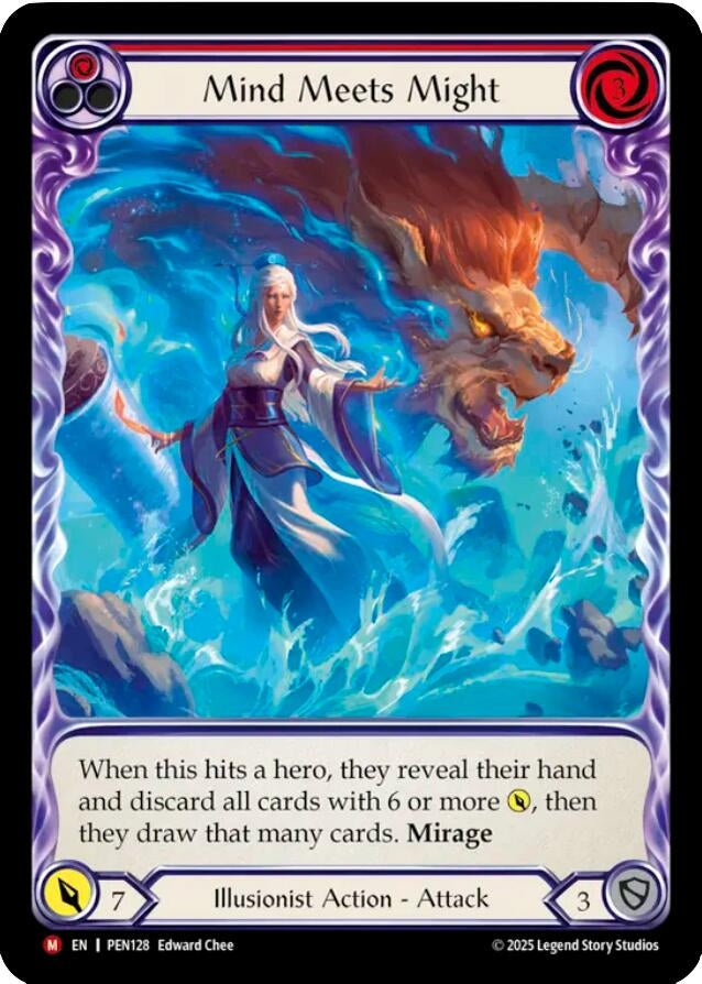 Image for Mind Meets Might (Red) (Extended Art) (PEN128) (Compendium of Rathe) - Flesh and Blood TCG
