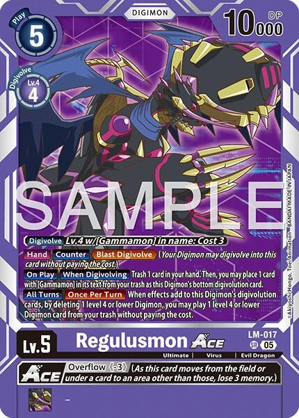 Image for Regulusmon ACE (Reprint) (LM-017 SR) (Advanced Booster Digimon Generation) - Digimon Card Game