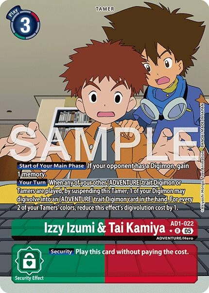 Image for Izzy Izumi & Tai Kamiya (Alternate Art) (AD1-022) (Advanced Booster Digimon Generation) - Digimon Card Game