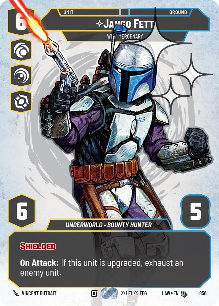 Image for Jango Fett - Wily Mercenary (Prestige Foil) (856) (A Lawless Time) - Star Wars: Unlimited