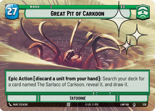 Image for Great Pit of Carkoon (Hyperspace Foil) (530) (A Lawless Time) - Star Wars: Unlimited