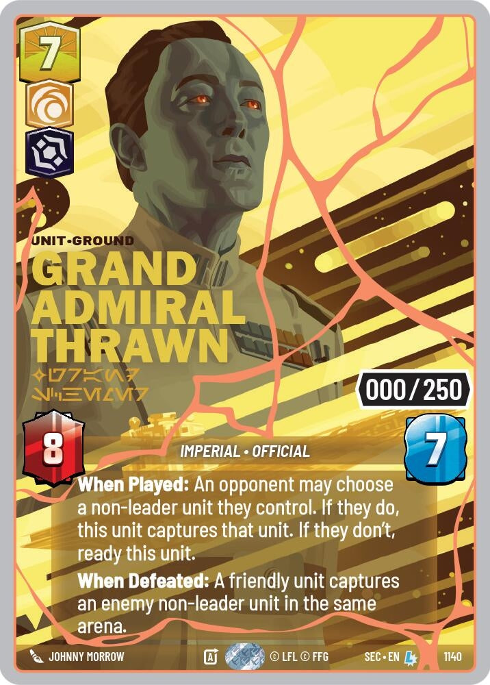 Image for Grand Admiral Thrawn - Grand Schemer (Serialized) (Rose Gold) (1140) (Secrets of Power) - Star Wars: Unlimited