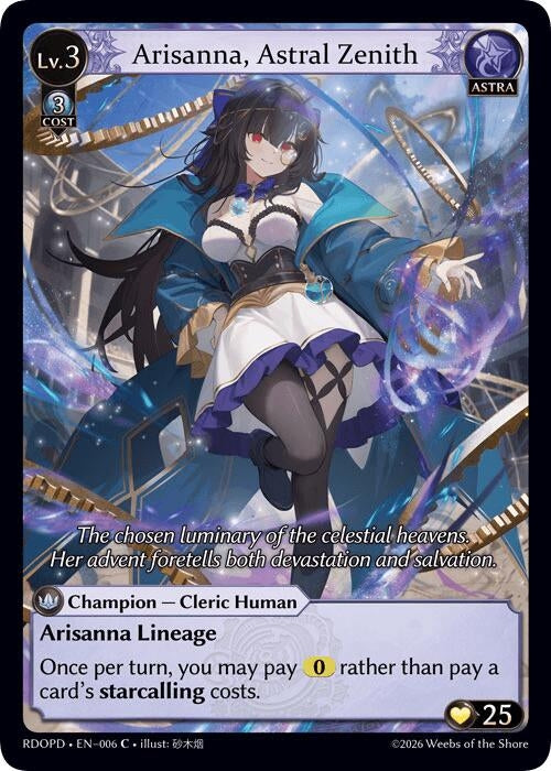Image for Arisanna, Astral Zenith (Extended Art) (006) (Radiant Origins: Pantheon) - Grand Archive TCG