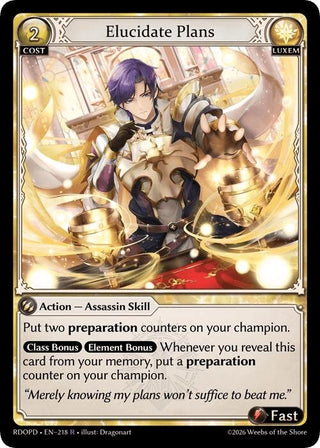 Image for Elucidate Plans (218) (Radiant Origins: Pantheon) - Grand Archive TCG