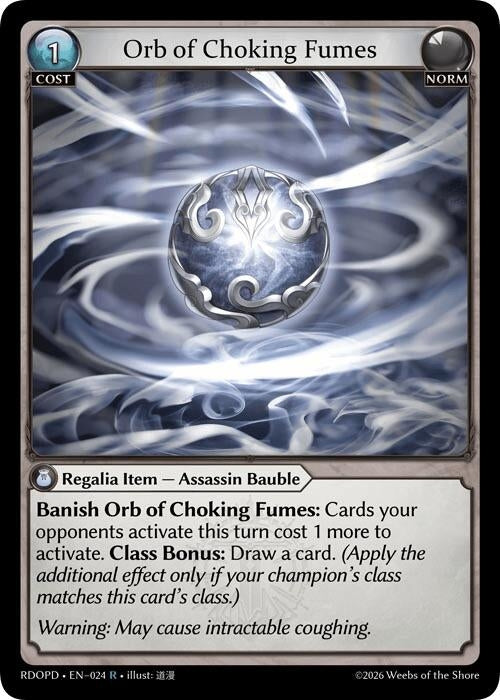 Image for Orb of Choking Fumes (024) (Radiant Origins: Pantheon) - Grand Archive TCG