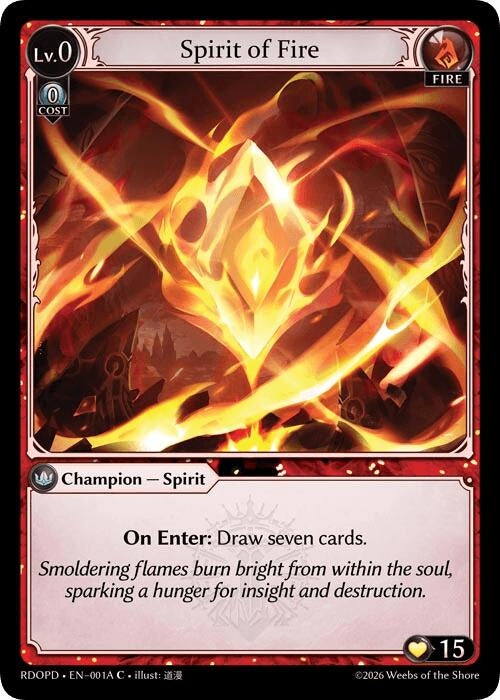 Image for Spirit of Fire (001A) (001A) (Radiant Origins: Pantheon) - Grand Archive TCG