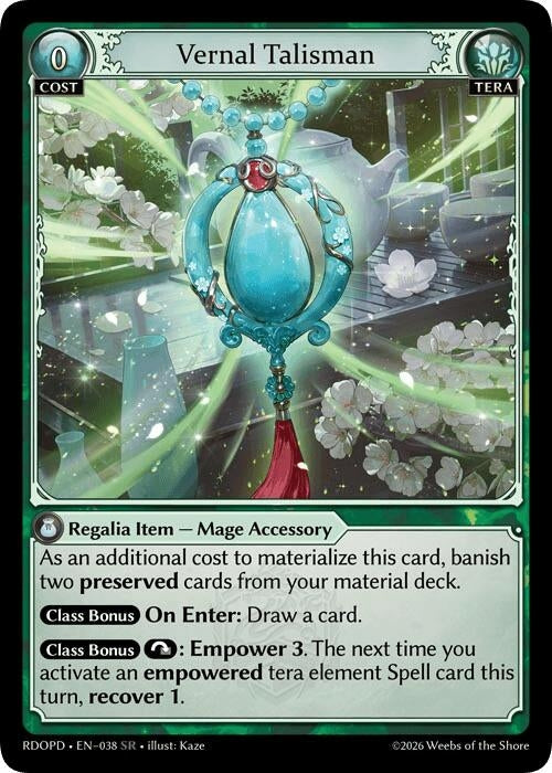 Image for Vernal Talisman (038) (Radiant Origins: Pantheon) - Grand Archive TCG