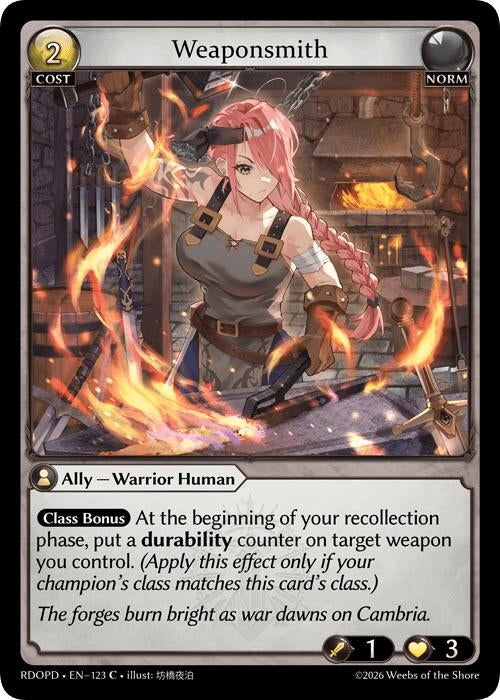 Image for Weaponsmith (123) (Radiant Origins: Pantheon) - Grand Archive TCG