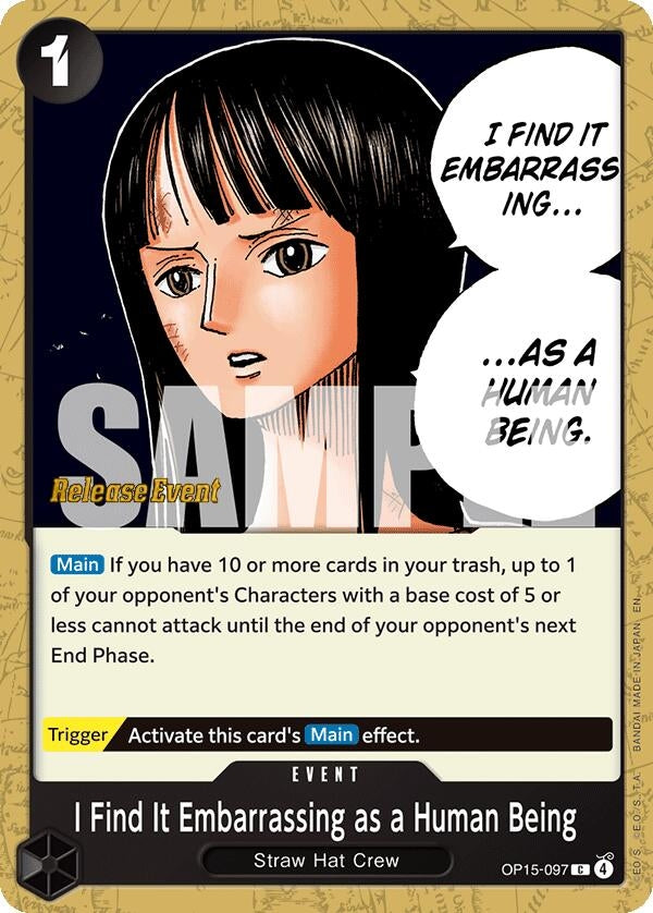 Image for I Find It Embarrassing as a Human Being (OP15-097) (Adventure on Kami's Island Release Event Cards) - One Piece Card Game
