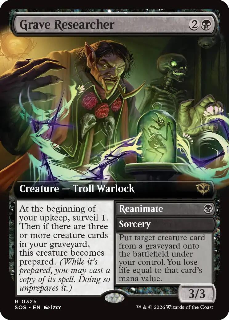 Image for Grave Researcher (Extended Art) (85) (Secrets of Strixhaven) - Magic: The Gathering