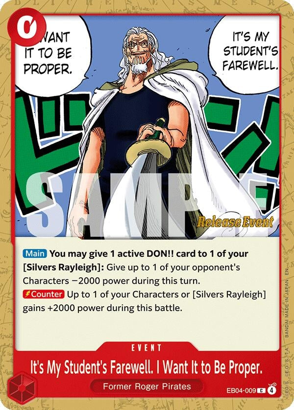 Image for It's My Student's Farewell. I Want It to Be Proper. (EB04-009) (Adventure on Kami's Island Release Event Cards) - One Piece Card Game
