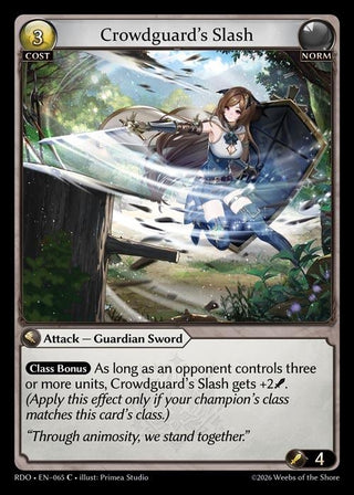 Image for Crowdguard's Slash (065) (Radiant Origins) - Grand Archive TCG