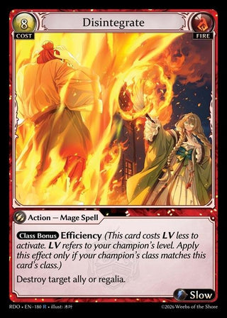 Image for Disintegrate (180) (Radiant Origins) - Grand Archive TCG