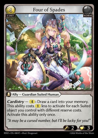 Image for Four of Spades (080) (Radiant Origins) - Grand Archive TCG