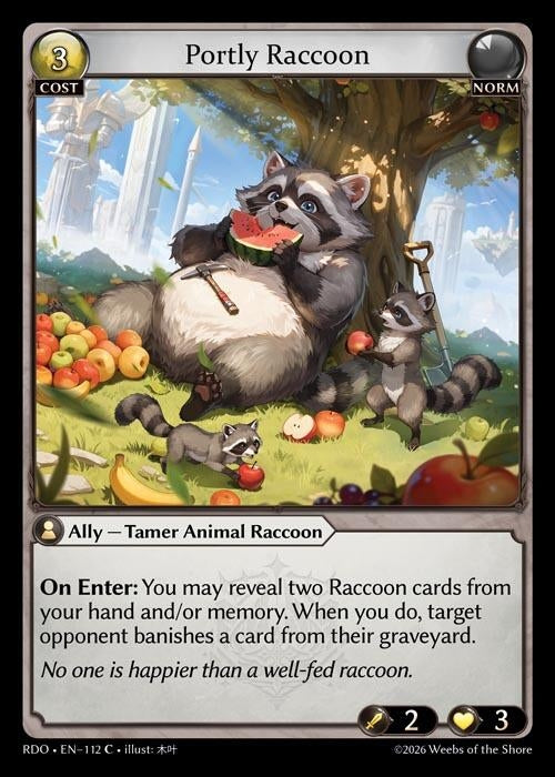 Image for Portly Raccoon (112) (Radiant Origins) - Grand Archive TCG