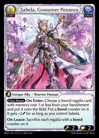 Image for Sabela, Gossamer Penance (331) (Radiant Origins) - Grand Archive TCG